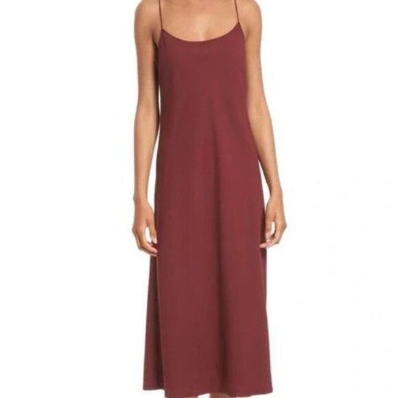 Theory Burgundy Slip Dress Sz 2 - Picture 3 of 10
